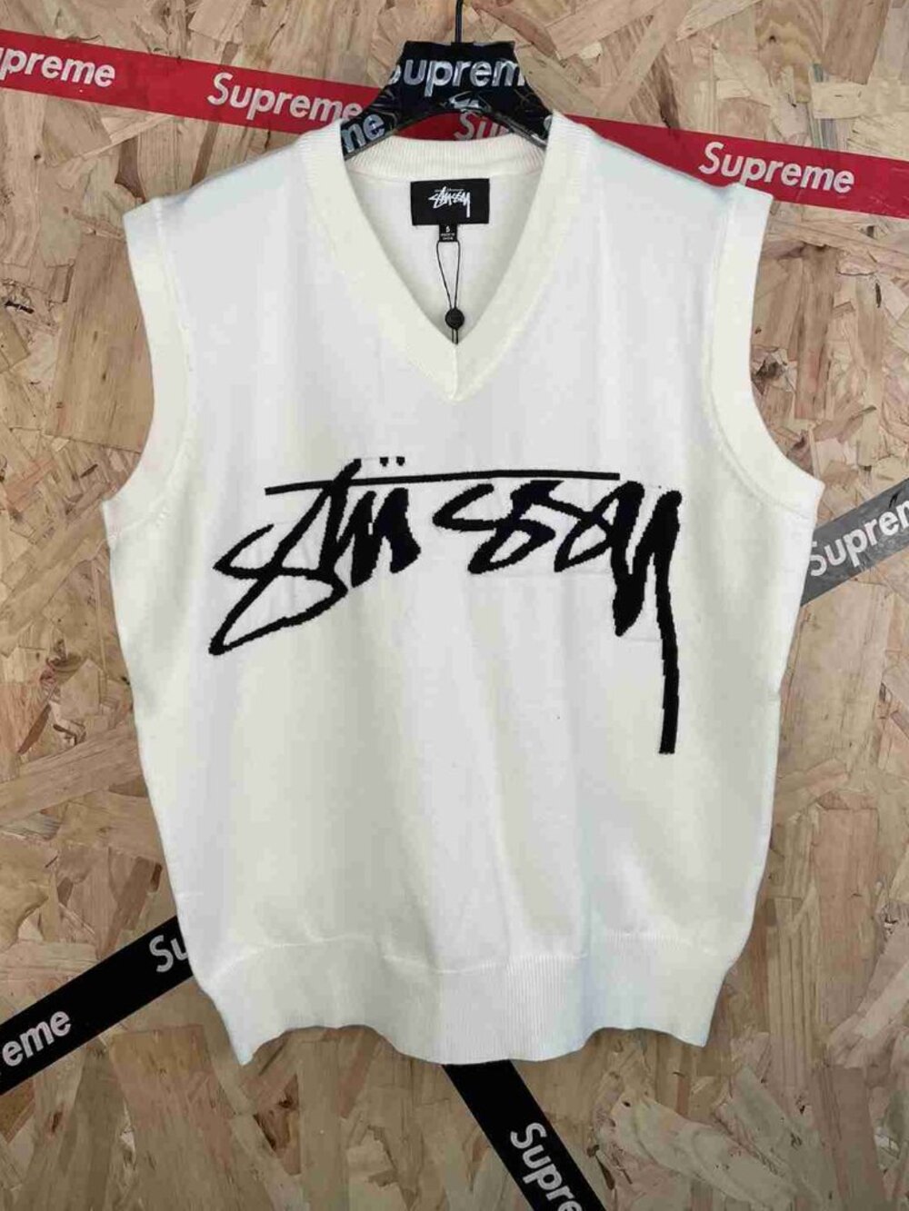 Stussy Knit Vest Sleeveless Jumper Signature Logo Print